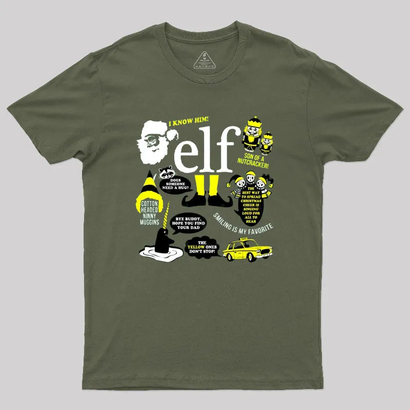Buddy the Elf Quotes Geek T-Shirt - Image 3