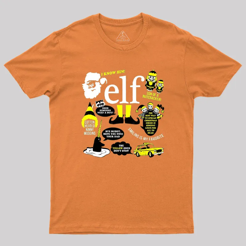 Buddy the Elf Quotes Geek T-Shirt - Image 6