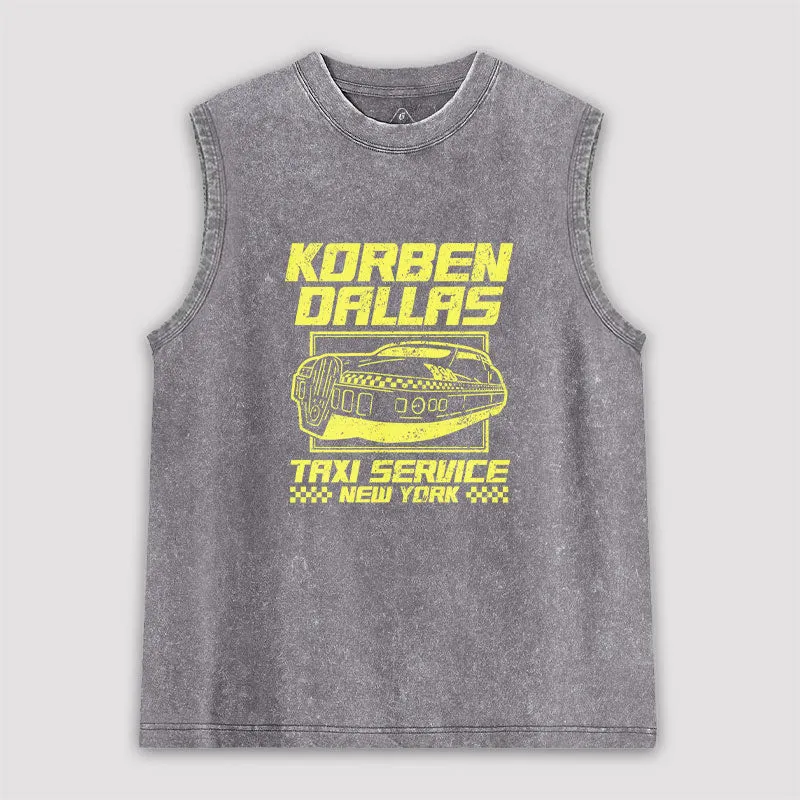 Korben Dallas Taxi Service Washed Tank - Image 3
