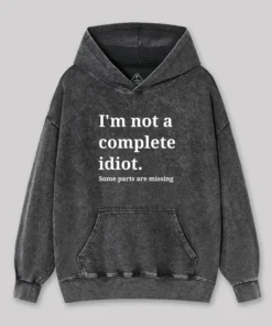 Funny Idiot Washed Hoodie