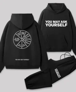 You May Ask Yourself Front and Back Printed Geek Fleece Hoodie Set