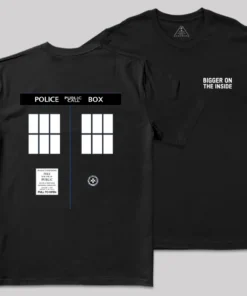 Bigger on the Inside Front and Back Printed Geek T-Shirt