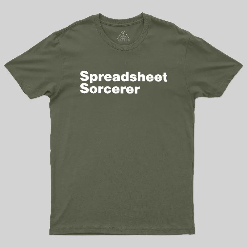 Spreadsheet Sorcerer Geek T-Shirt - Image 3