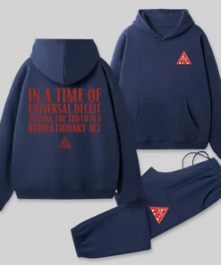 Alternative view of A Revolutionary Act Front and Back Printed Geek Fleece Hoodie Set
