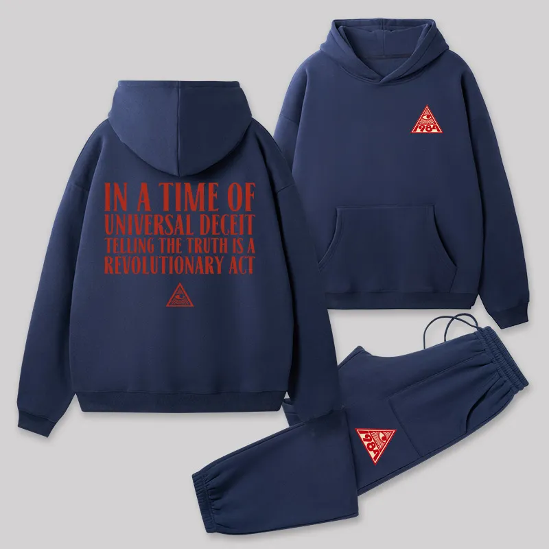 A Revolutionary Act Front and Back Printed Geek Fleece Hoodie Set - Image 2