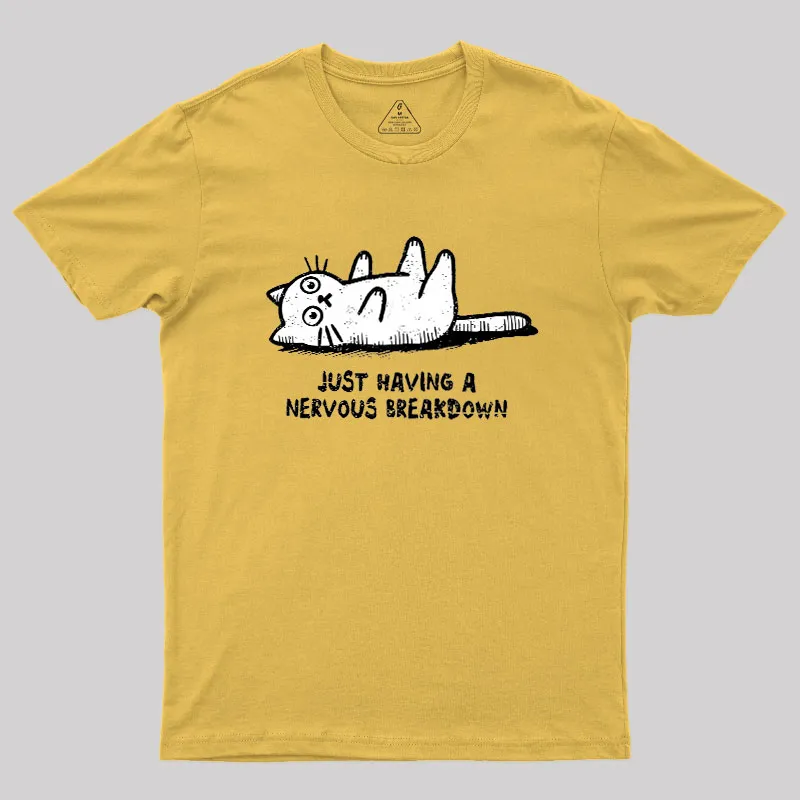 Nervous Breakdown Cat Geek T-Shirt - Image 8