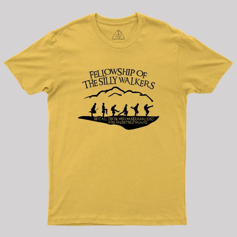 Fellowship Of The Silly Walkers Geek T-Shirt - Image 4