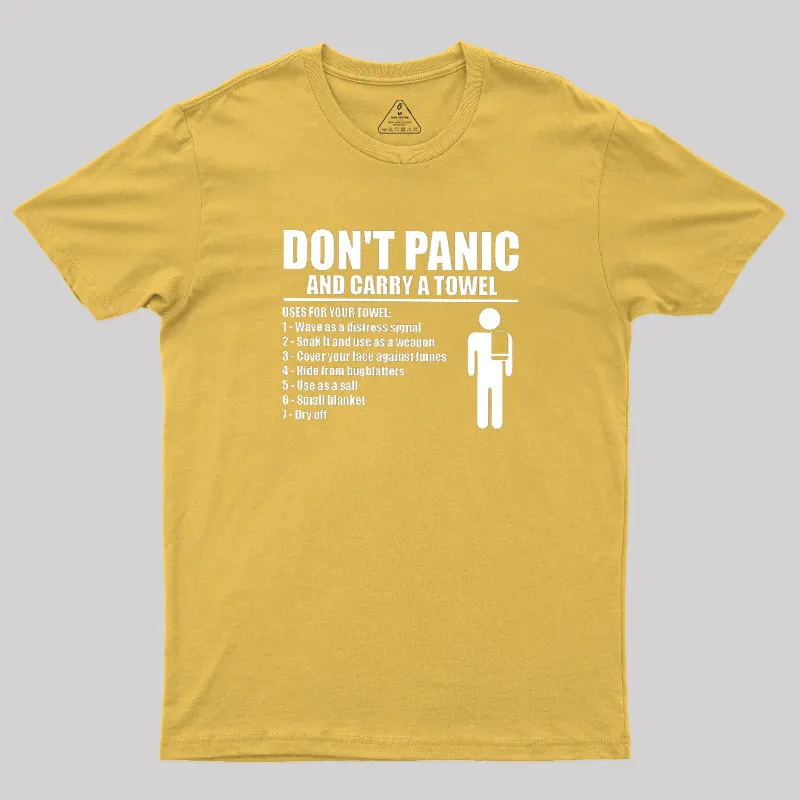DON' TPANIC AND CARRY A TOWEL Geek T-Shirt - Image 7