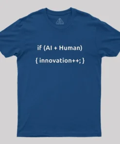 Alternative view of AI And Human Geek T-Shirt