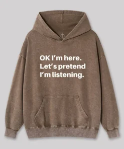 Alternative view of Pretend I Am Listening Geek Washed Hoodie