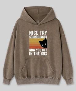 Alternative view of You Get Schrodinger's cat In The Box Nerd Washed Hoodie