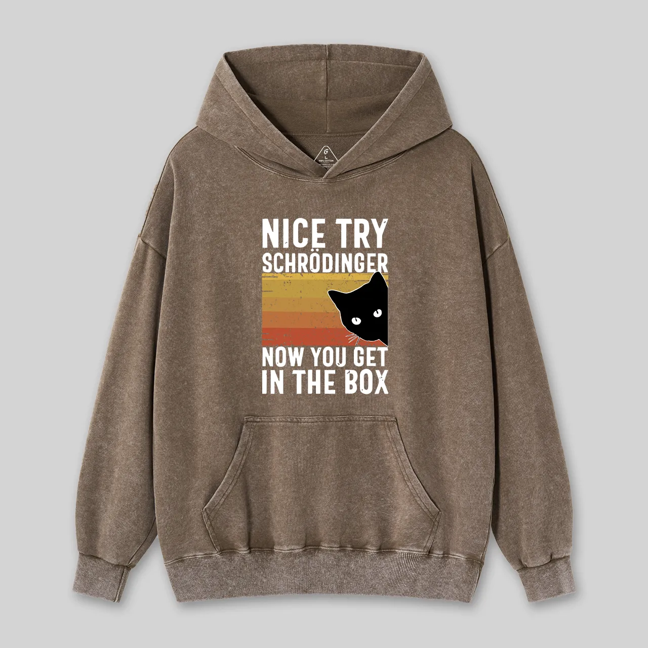 You Get Schrodinger's cat In The Box Nerd Washed Hoodie - Image 2