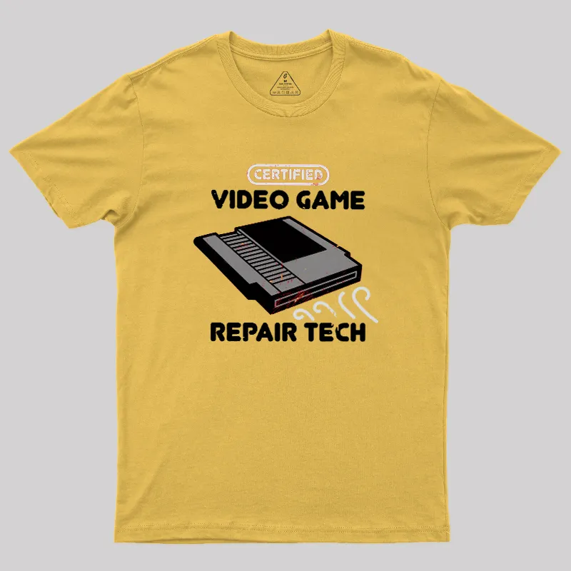 Certified Video Game Repair Tech Geek T-Shirt - Image 5