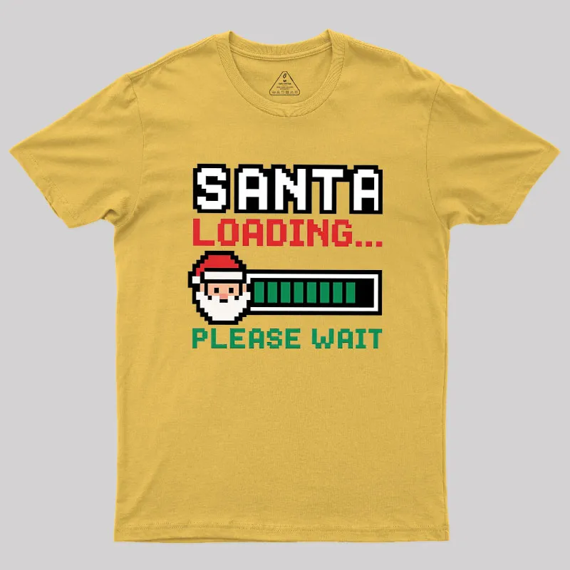Santa Loading Pixel Design Geek T-Shirt