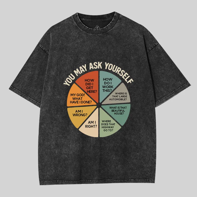 You May Ask Yourself Geek Washed T-shirt