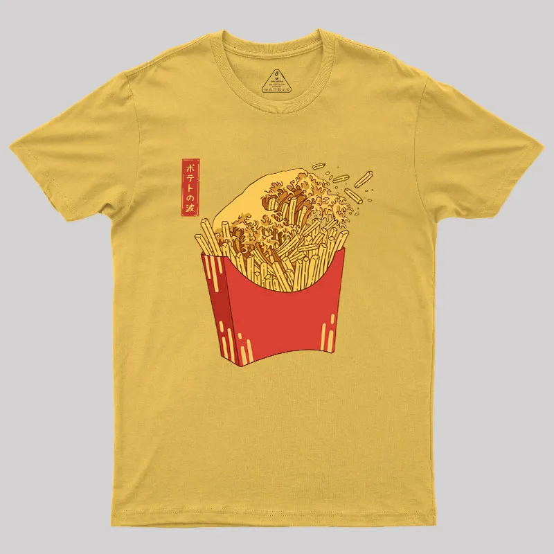 Fries Tsunami Geek T-Shirt - Image 8