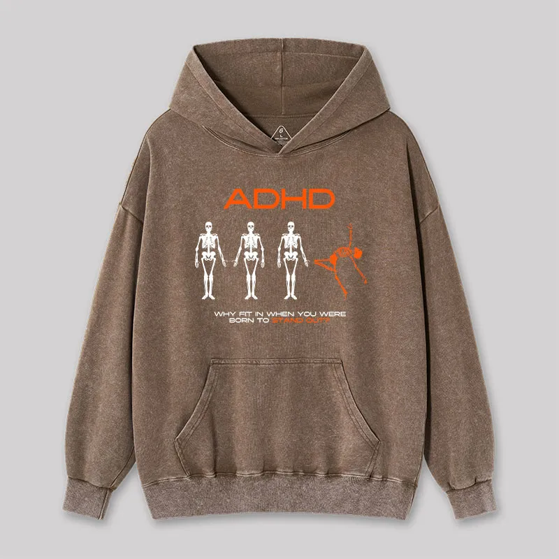 ADHD AWARENESS Washed Hoodie - Image 3
