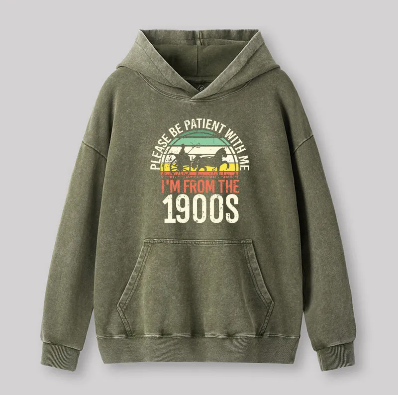 Please Be Patient With Me I'm From The 1900s Washed Hoodie - Image 2
