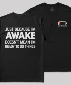 Low Power Mode Front and Back Printed Geek T-Shirt