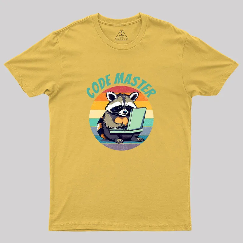 Funny raccoon coding on computer Geek T-Shirt - Image 8