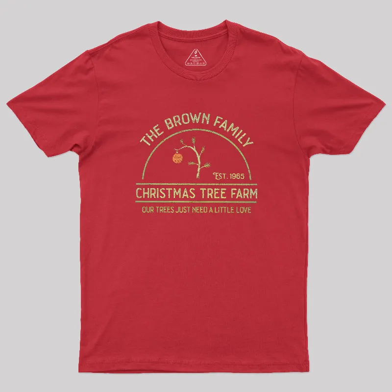 Vintage Christmas Tree Farm Geek T-Shirt - Image 4