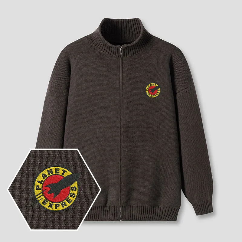 Planet Express Embroidered Full‑Zip Cardigan - Image 3