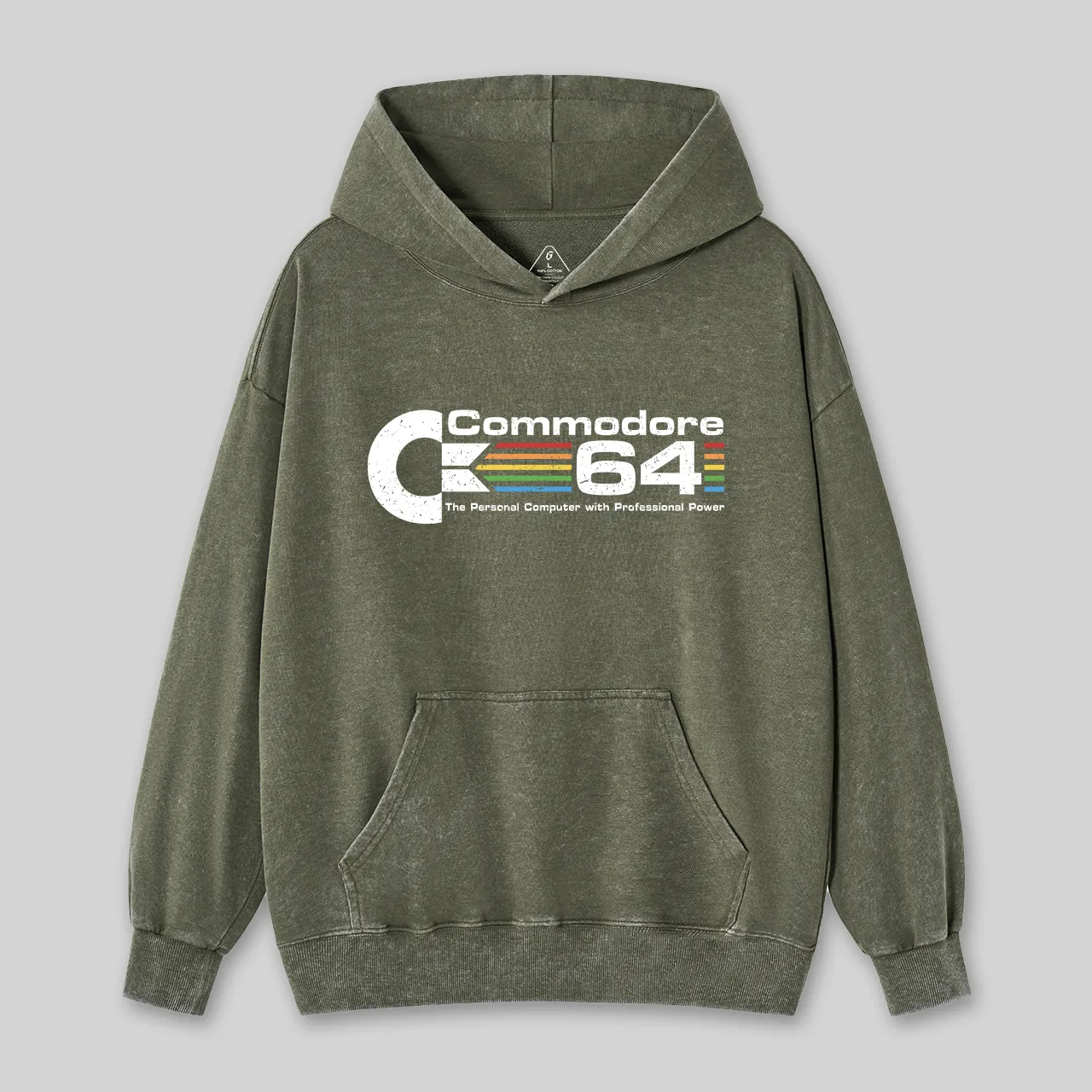 Commodore 64 Nerd Washed Hoodie - Image 3