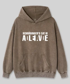 Alternative view of Schr?dinger's Cat ADLEIAVDE Geek Science Washed Hoodie