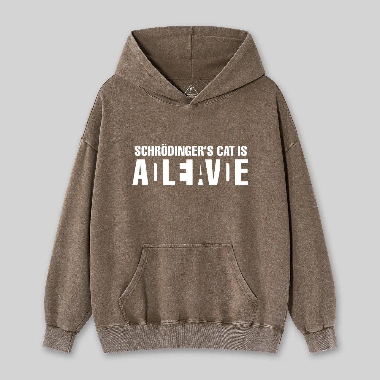 Schr?dinger's Cat ADLEIAVDE Geek Science Washed Hoodie - Image 2