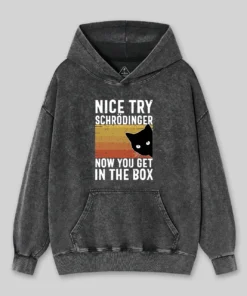 You Get Schrodinger's cat In The Box Nerd Washed Hoodie