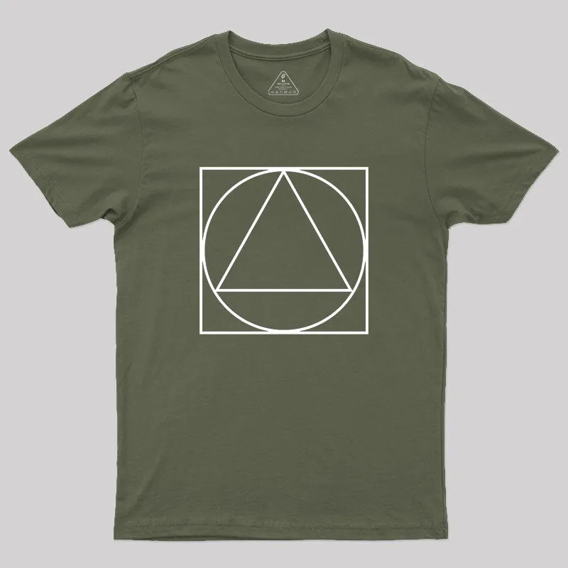 Triangle Within A Circle Within A Square Geek T-Shirt - Image 4