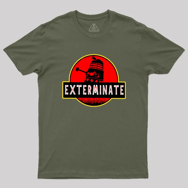 Darlek Exterminate Jurassic Park Dr Who Geek T-Shirt - Image 3