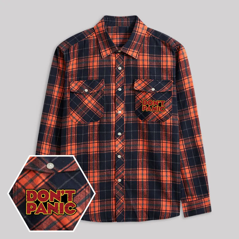 Dont Panic Retro Plaid Flannel Shirt - Image 5