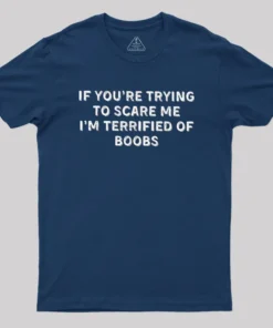 Alternative view of Terrified Humor Geek T-Shirt