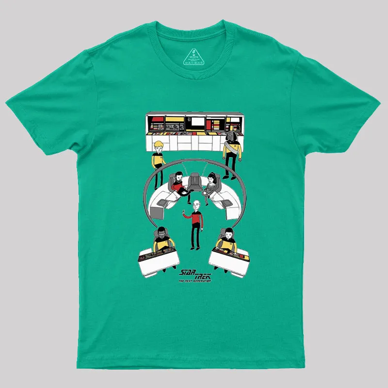 The Next Generation Cartoon Bridge Crew Geek T-Shirt - Image 8