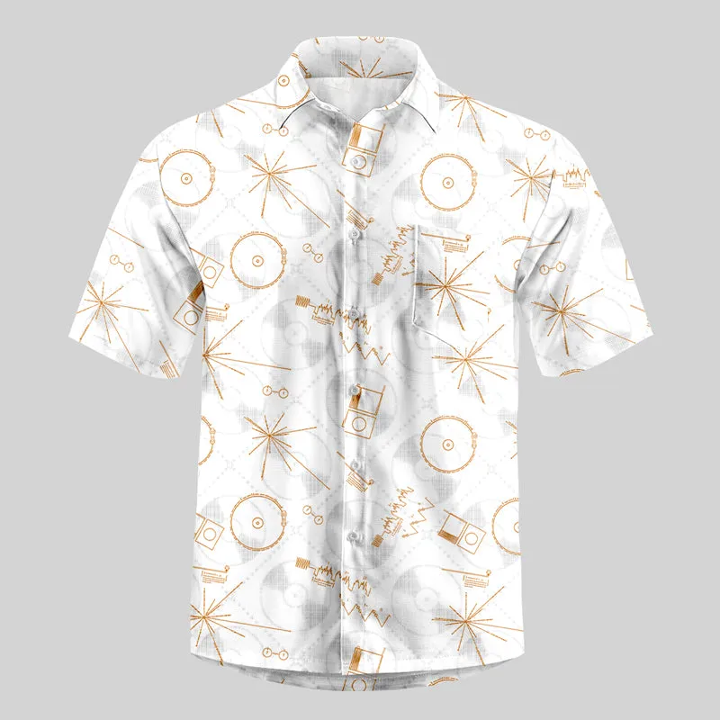 Space Voyager One Gold Disc Button Up Pocket Shirt - Image 2
