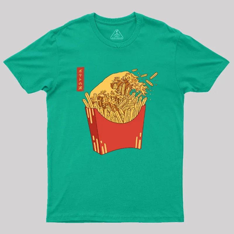 Fries Tsunami Geek T-Shirt - Image 10