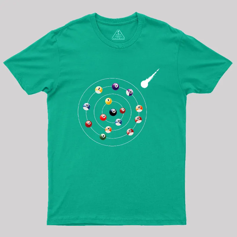 Pool Ball Solar System Geek T-Shirt - Image 6