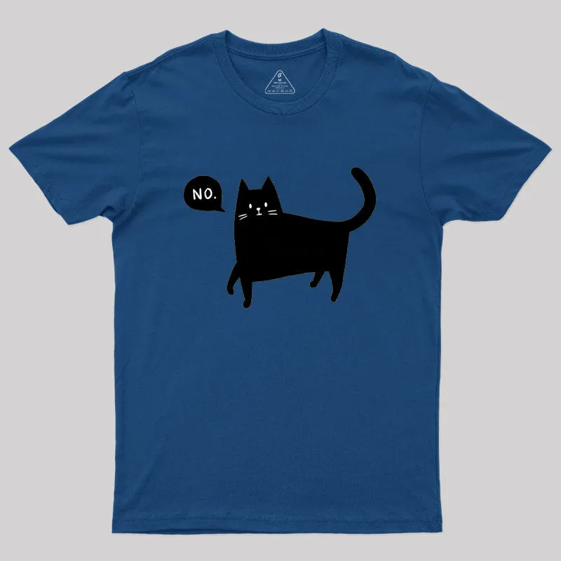 Black Cat Says No Geek T-Shirt - Image 2