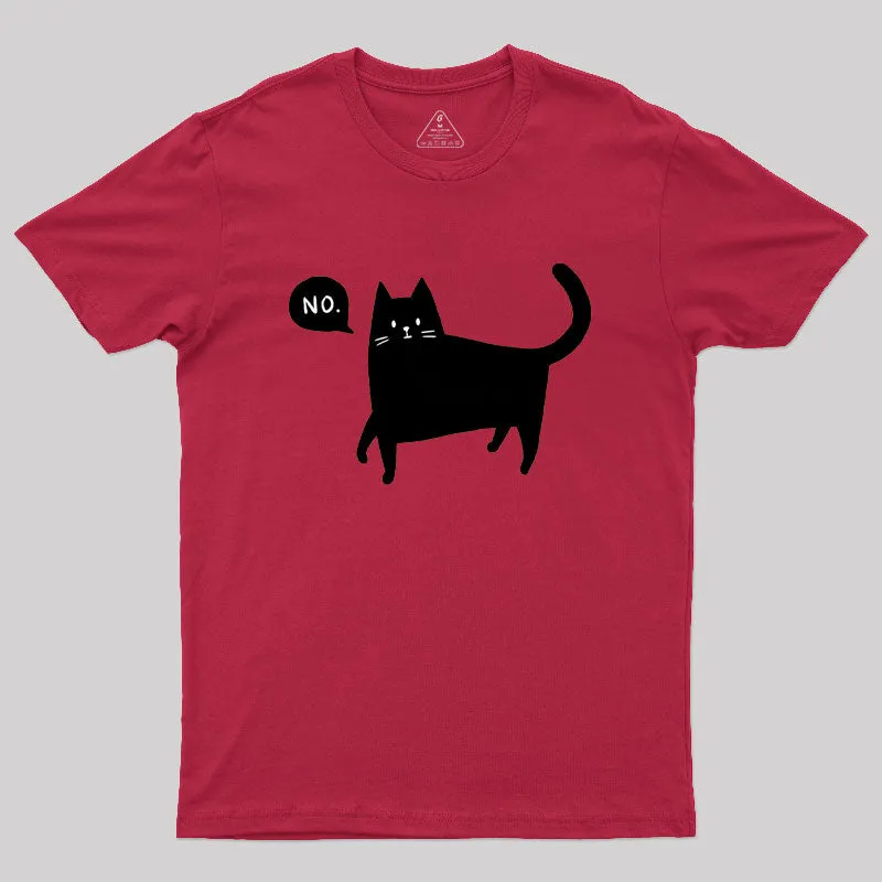 Black Cat Says No Geek T-Shirt - Image 5