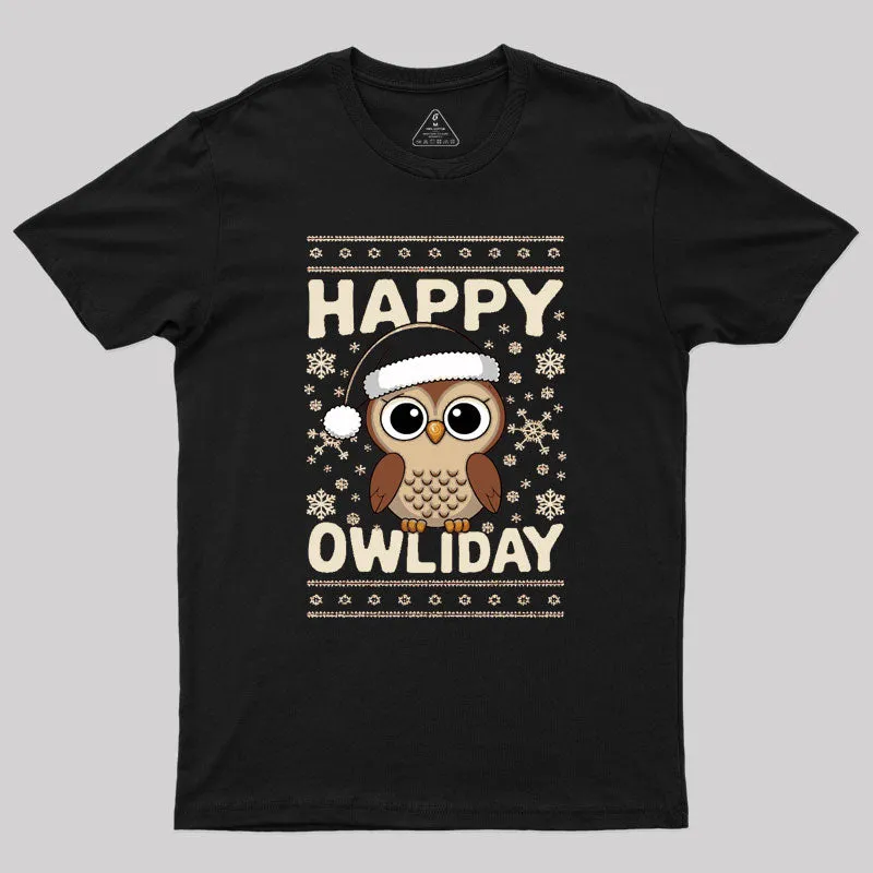 Happy Owliday Geek T-Shirt - Image 2