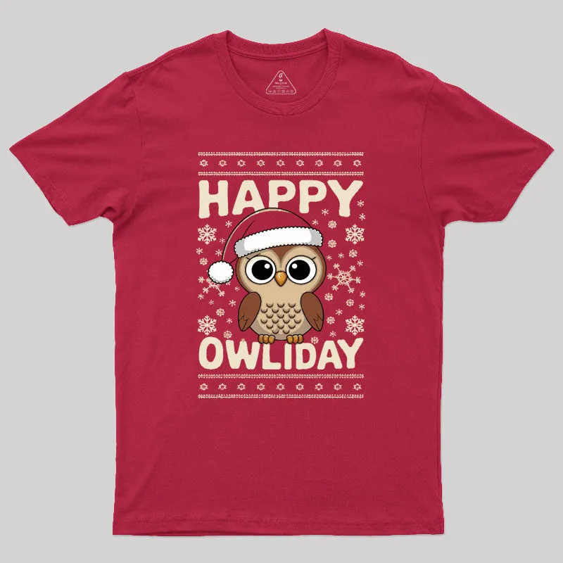 Happy Owliday Geek T-Shirt - Image 4