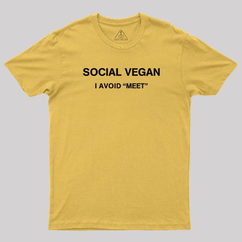 Social Vegan I Avoid Meet T-Shirt - Image 5
