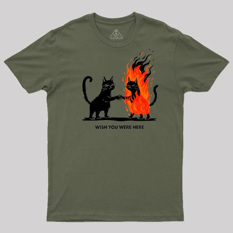 Wish You Were Here : Cat Geek T-Shirt - Image 5