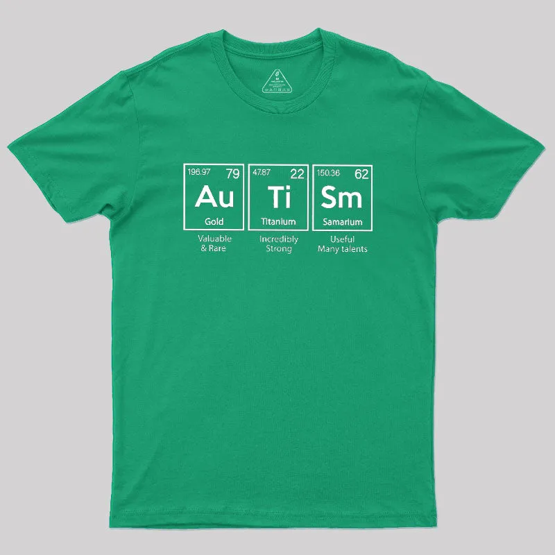 Autism Awareness Elements Periodic Geek T-Shirt - Image 9