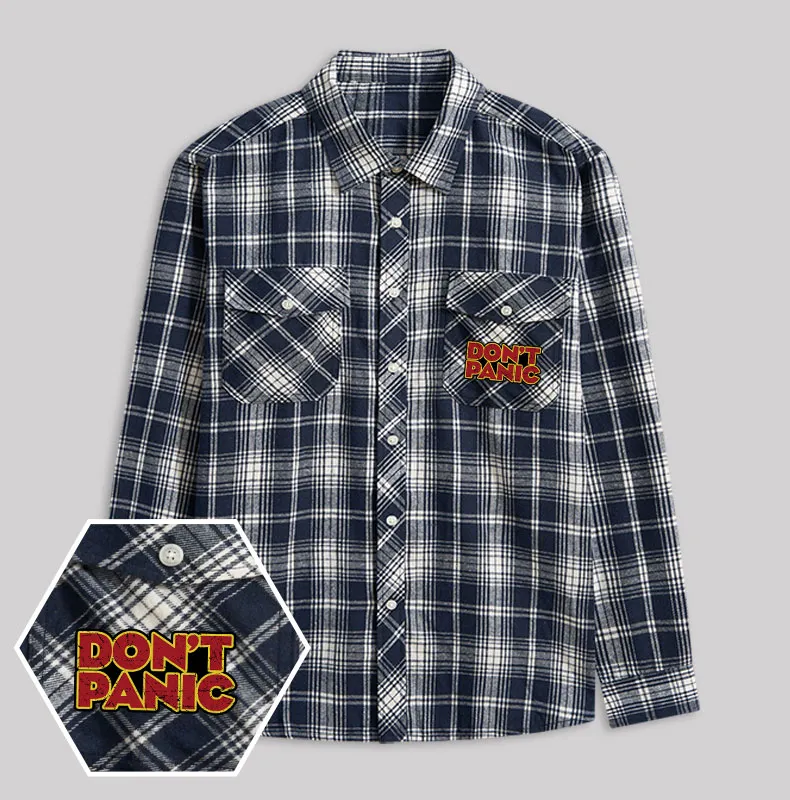 Dont Panic Retro Plaid Flannel Shirt - Image 4