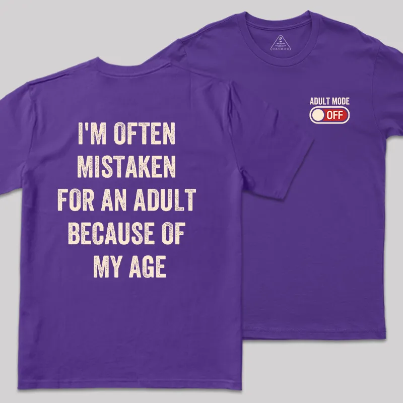 Adulting Mode Off Front and Back Printed Geek T-Shirt - Image 8