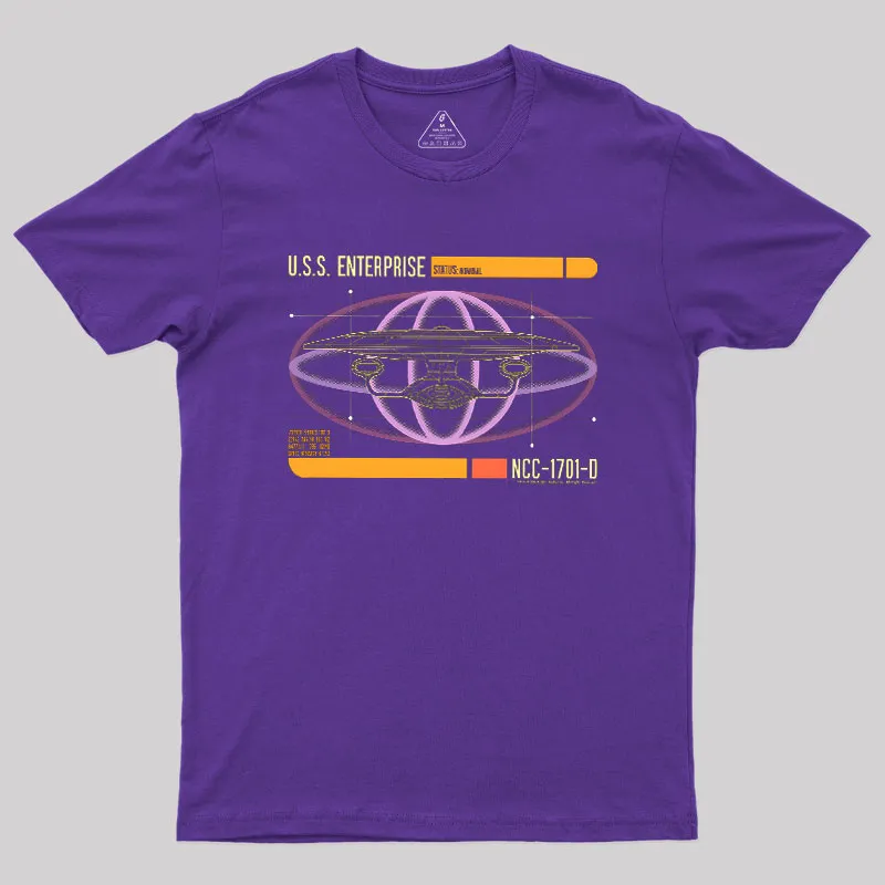 U.S.S. Enterprise D LCARS Status Geek T-Shirt - Image 4