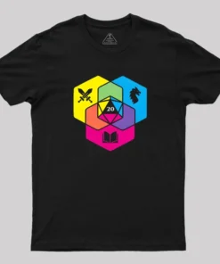 RPG CMYK Dice Venn Diagram Geek T-Shirt