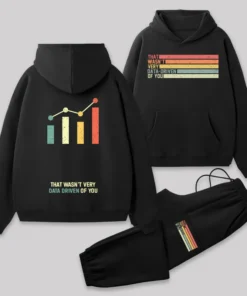 Data-Driven Front and Back Printed Geek Fleece Hoodie Set